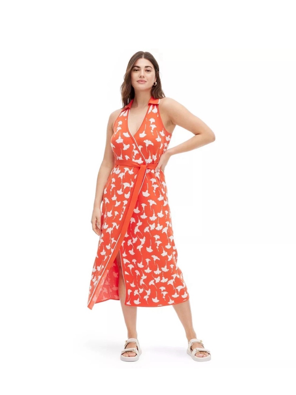 Diane VonFurstenburg x Target Collared Midi Sweaterknit Wrap Dress Size Large